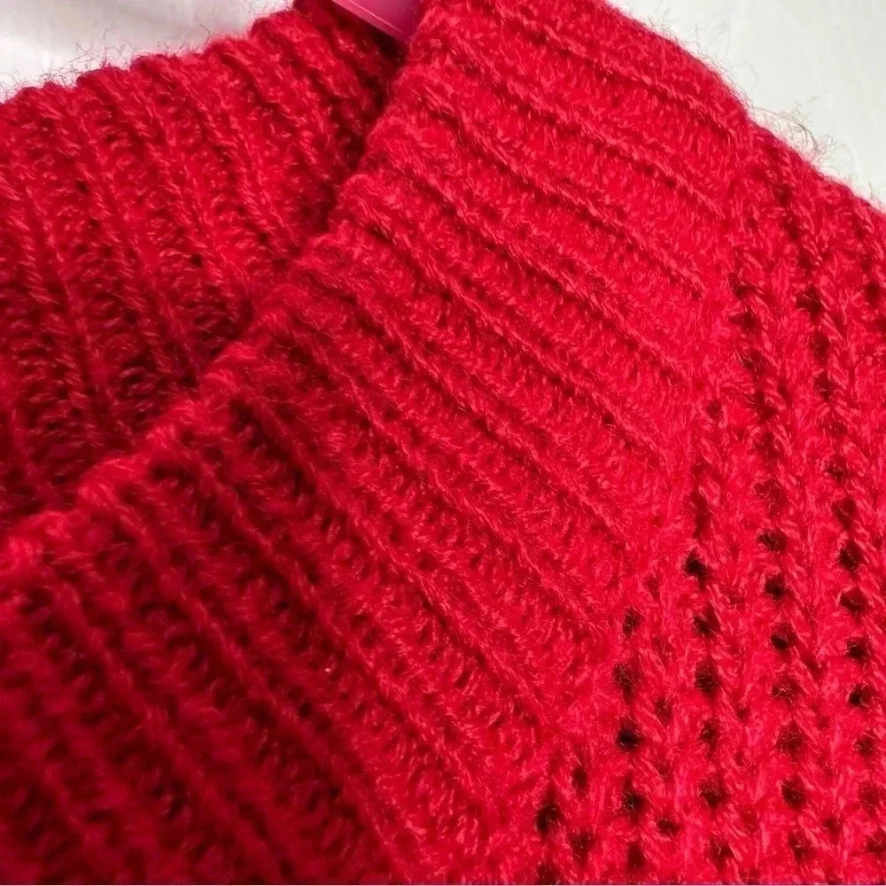 Bluenotes Cable knit Sweater Crewneck Chevron Red, White, & Blue Size Medium - Picture 3 of 16